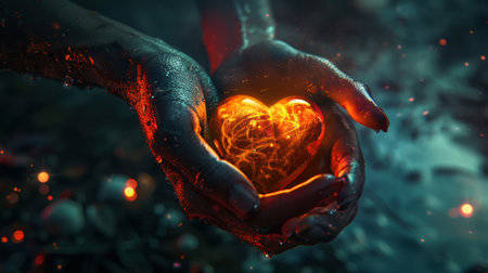 A peaceful moment of self-acceptance, embracing imperfections with loveの素材