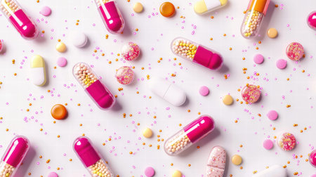 Beneficial probiotics supporting digestive health and immunityの素材