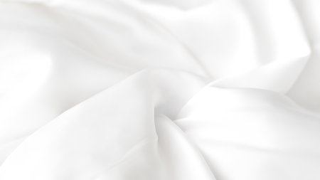 :White silk background with calm folds in luxury cosmetic product layout.の写真素材