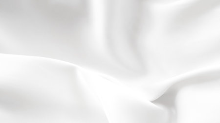 White flowing silk with natural folds used in beauty product photo concepts.の写真素材