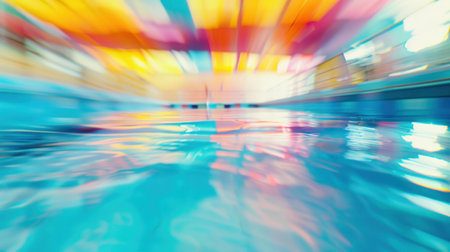 Abstract sunny background with water park shapes and vibrant blur.の素材