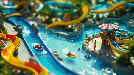 Artistic summer background with abstract blur and water park feel.の素材