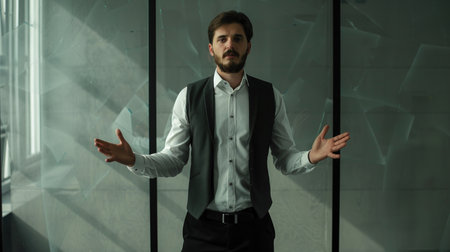 Emotional burnout hidden under success and a productive outward life.の素材