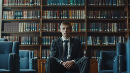 Concept of a successful person silently inner fighting emotional chaos.の素材