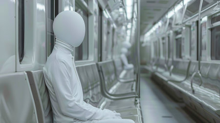 Person feeling emotionally detached and unseen in a social environment.の素材