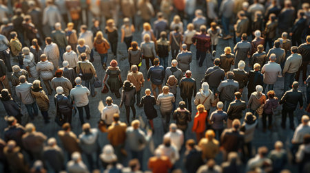 Feeling of being emotionally invisible in a fast moving crowd.の素材