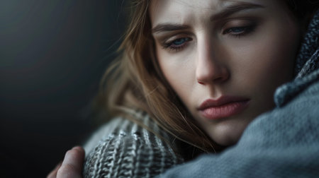 Abstract portrayal of psychological barriers in intimate connections.の素材