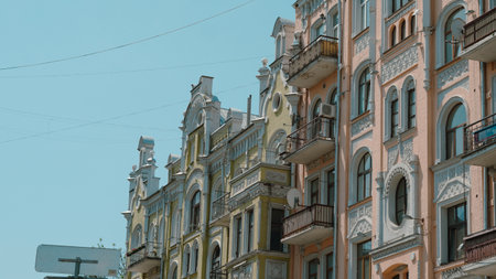 Renaissance palace facade shot for museum exhibits or luxury brand backdrops.の写真素材