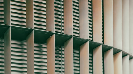 Modern urban architecture showing sharp geometric lines and rhythmの写真素材