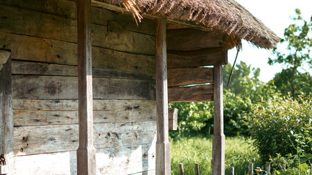 Ethnic Ukrainian countryside house reflecting cultural village heritage.の写真素材