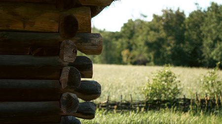 Ethnic Ukrainian countryside house reflecting cultural village heritage.の写真素材