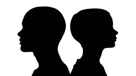 Minimal art symbolizing difference between biological and psychological ageの素材