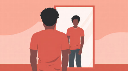 Minimal concept promoting mental health and psychological age balance awarenessの素材