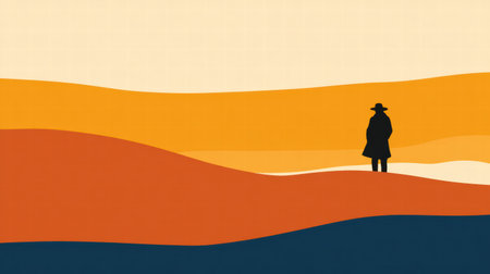 Minimalistic image symbolizing human psychological age and mental maturityの素材