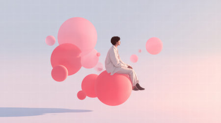 Abstract composition representing emotional intelligence and psychological awarenessの素材