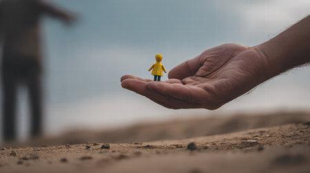 Minimal art symbolizing difference between biological and psychological ageの素材