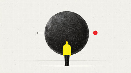 Minimalistic image symbolizing human psychological age and mental maturityの素材