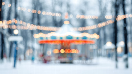 Soft blurred winter wonderland background with frosty snow and cold atmosphere.の素材