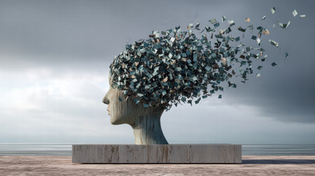 mental struggle with decision making and overanalyzing every choice daily.の素材