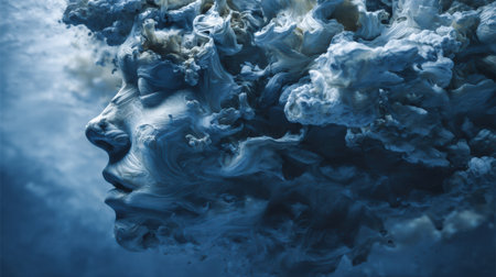 concept of anxiety mental overload and racing thoughts confusion stress.の素材