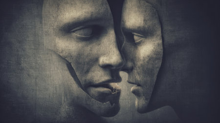 abstract concept of chaotic thoughts in the brain symbolizing overthinking.の素材