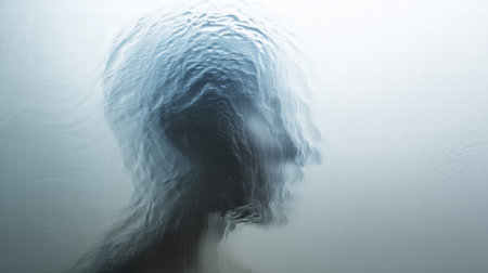 frozen mind concept showing emotional suppression and inner cold.の素材