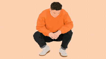 Emotional turbulence swirling within a distorted mental landscape of shifting forms..の素材