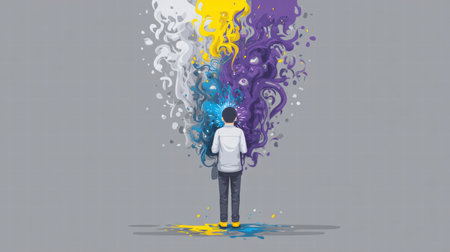 Chaotic inner noise scattering through warped layers of mental distortion and emotion.の素材