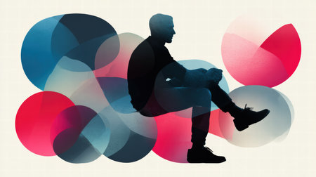 Mental collapse revealing twisted inner layers and fragmented emotional distortions.の素材