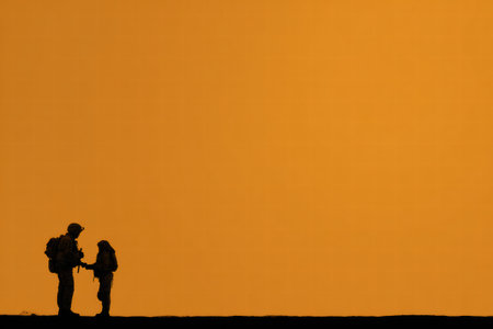 Artistic concept focused on the strength sacrifice and unity of veterans and their service.の素材