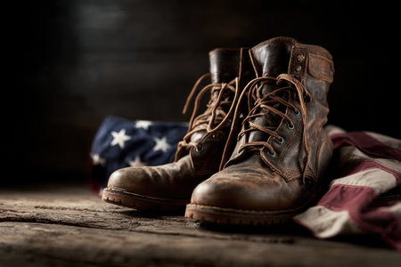 Artistic concept focused on the strength sacrifice and unity of veterans and their service.の素材