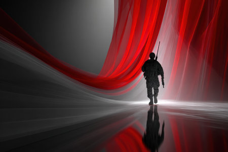 Artistic concept focused on the strength sacrifice and unity of veterans and their service.の素材