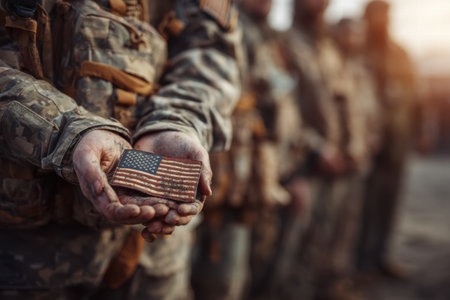 Concept image symbolizing gratitude and respect for veterans through patriotic themes.の素材