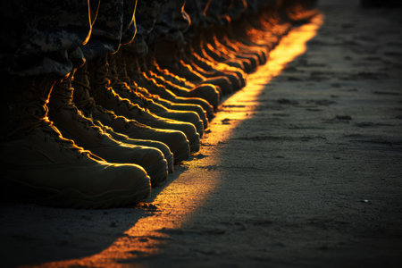 Conceptual patriotic imagery honoring veterans with symbols of bravery heritage and unity.の素材