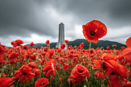 Abstract concept illustrating the bravery dedication and patriotic values of veterans today.の素材