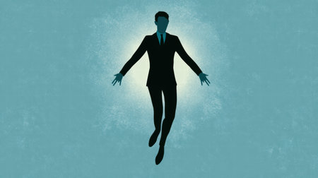 Abstract concept showing emotional suspension where feelings are paused in stillness and calm.の素材