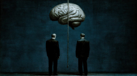 Abstract concept showing emotional suspension where feelings are paused in stillness and calm.の素材