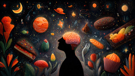 Concept art showing heightened emotional reactivity and unstable inner patterns.の素材