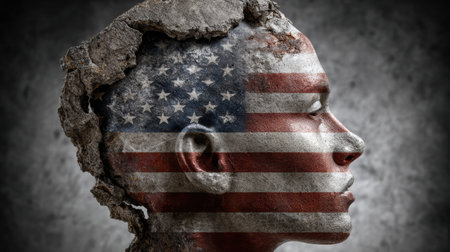 Symbolic presidents day scene expressing national pride and historic memory.の素材