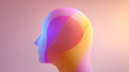 Symbolic inner world concept showing self awareness and emotional landscape.の素材