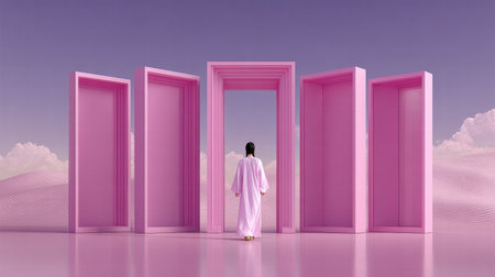 A conceptual scene showing how people create and protect their healthy personal boundaries.の素材