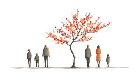 Abstract scene illustrating demographic growth and population expansion dynamics.の素材