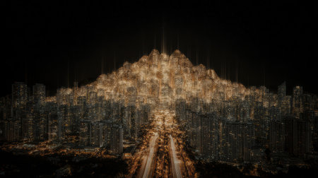 Human population growth, rising demographics, social and economic impact.の素材