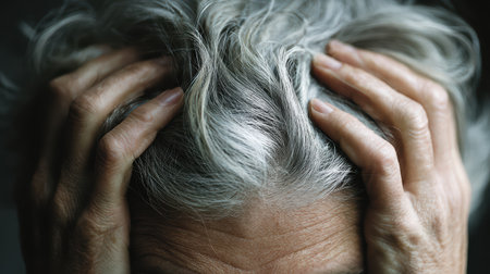 Aging femininity concept emphasizing identity and self perception.の素材