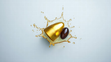 Omega 3 concept focused on brain function and nervous system support.の素材