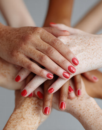 Pigmentation on skin concept showing uneven color, melanin distribution, and hyperpigmentation.の素材
