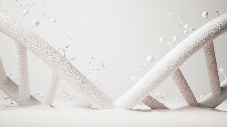 Epigenetics concept illustrating environmental exposure shaping genetic outcomes,の素材