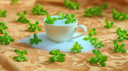Stevia concept focused on metabolic support and healthy lifestyle benefits..の素材