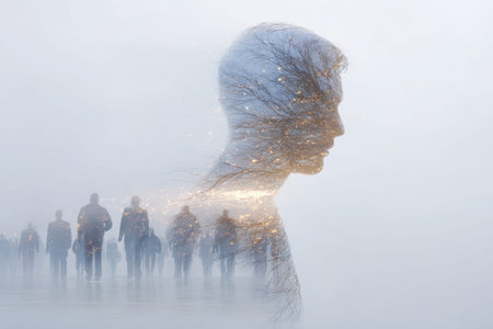 Ancestral trauma concept influencing emotional behavior and identity.の素材