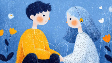 Kindness and empathy concept expressing care and emotional warmth..の素材